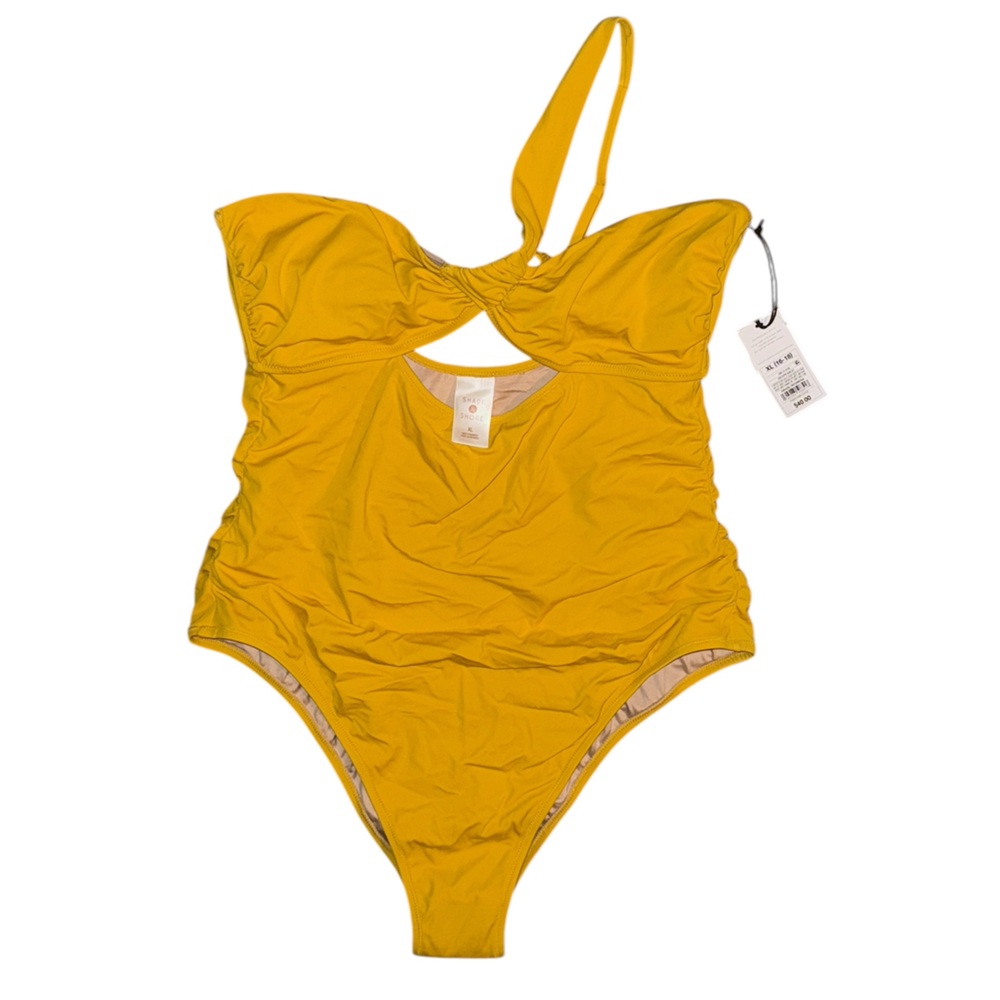 Women’s One-Shoulder Yellow Swimsuit